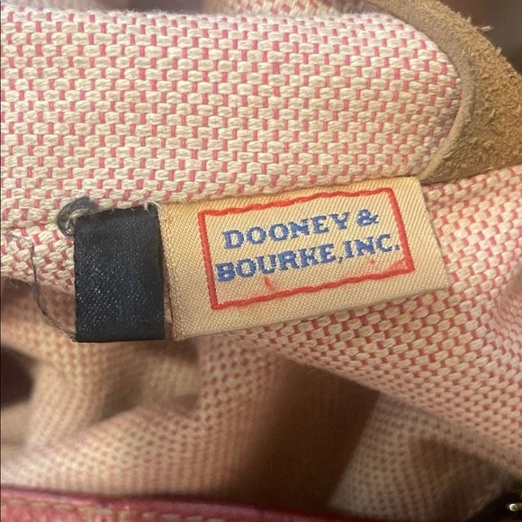 Dooney & Bourke Red Pebbled Leather Hobo with Braided Handle & Diagonal Zips Y2K - Picture 12 of 12